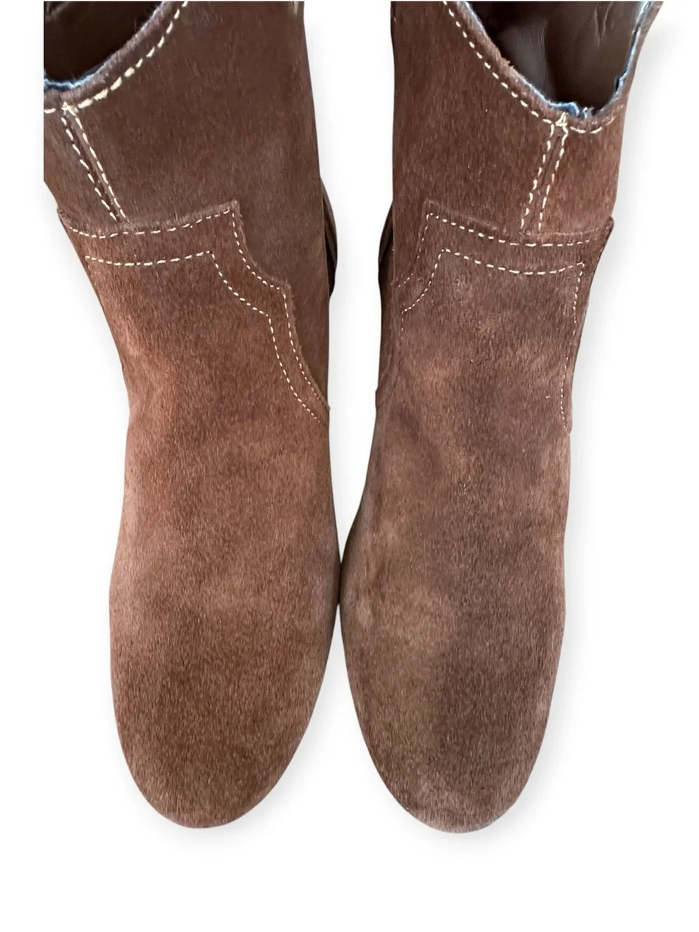 ZARA Trafaluc Brown Suede Western Cowboy Ankle Boots US Size 8 Made in Spain